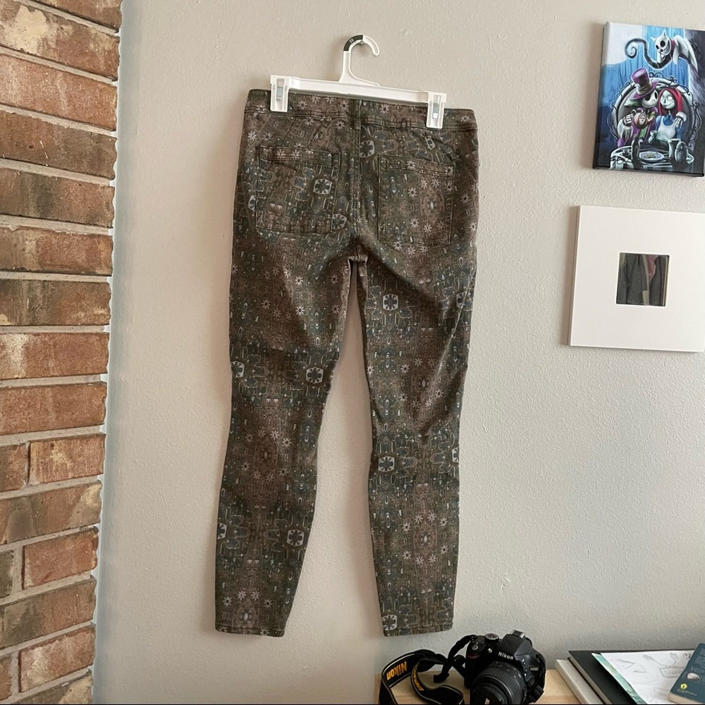 Anthropologie Cadet Slim Utility Pants Green Olive Multicolor Aztec print - Picture 13 of 16